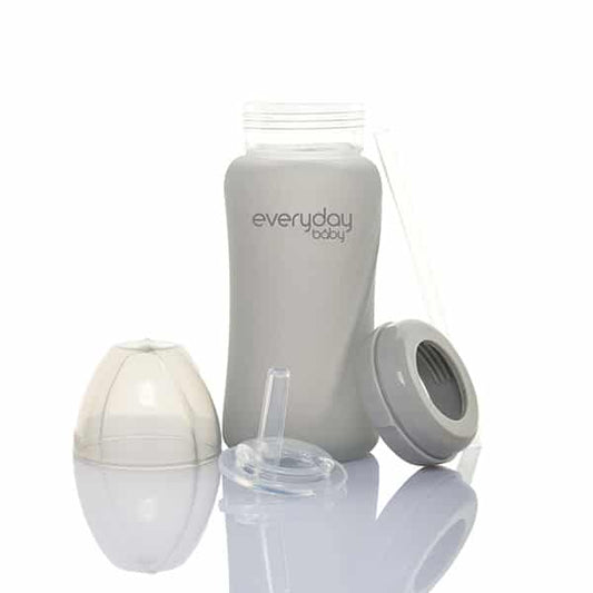 Mamadera de vidrio con bombilla 240 ml - Gris