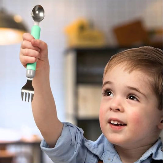 Set cuchara y tenedor desmontable - Gris-Verde