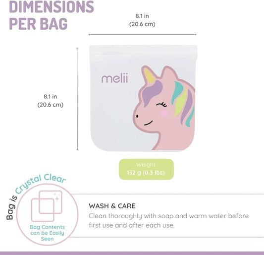 Pack de 4 bolsas para snacks reutilizables