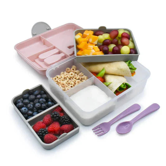 Lonchera bento box con cubiertos - Rosado