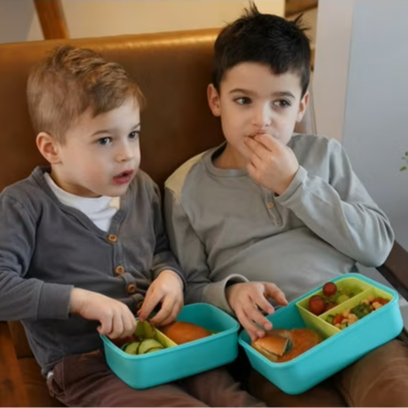 Lonchera bento con compartimientos 1250 ml - Azul