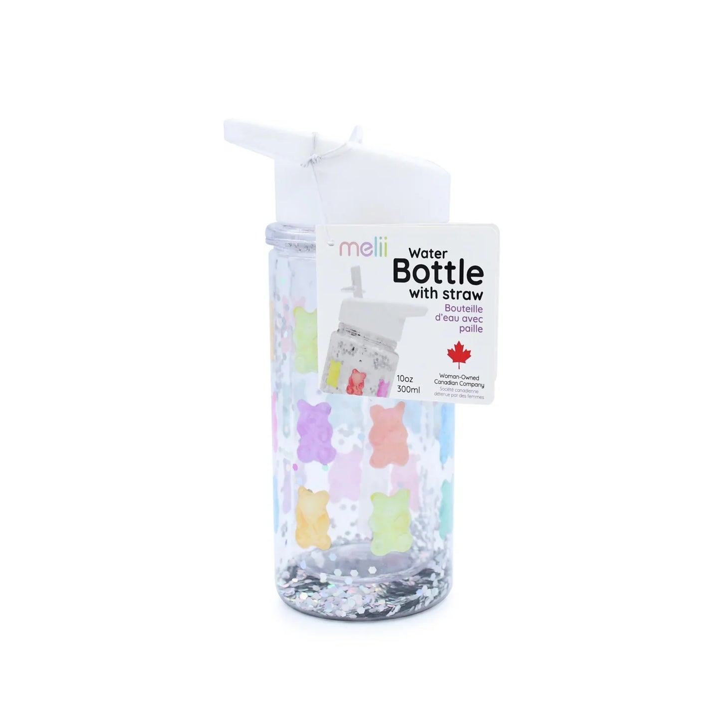 Botella de agua de doble pared con bombilla - Ositos