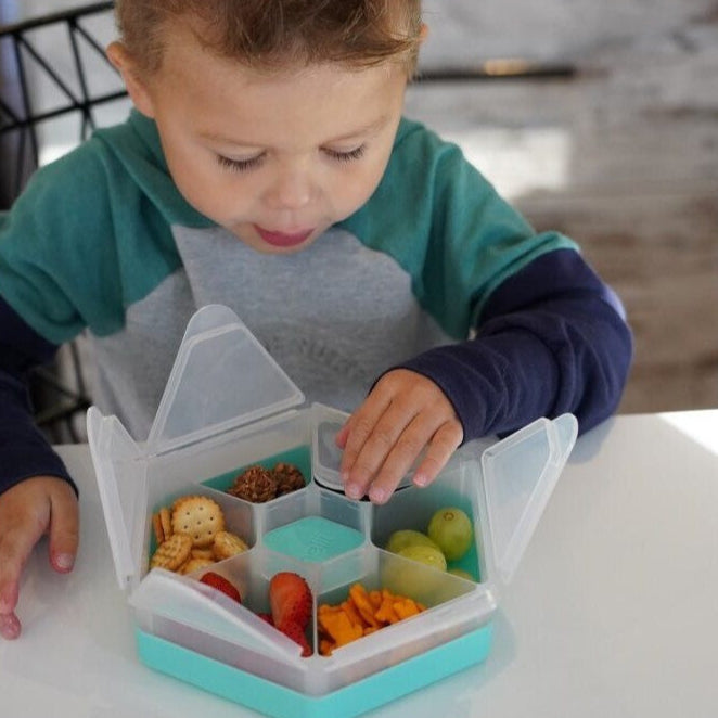 Caja Contenedora de Snacks Hexagonal - Azul