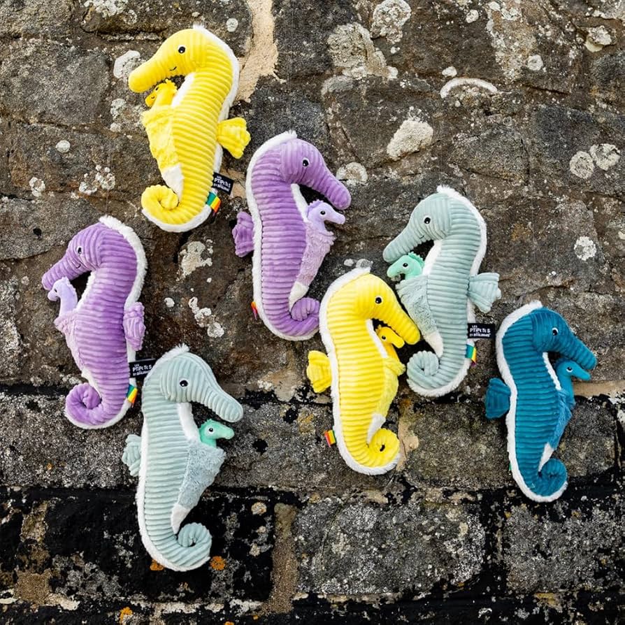 Peluche Caballito de Mar Papadou Papá y Bebé - Menta