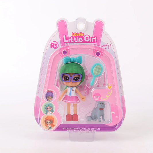 Muñeca miniatura con mascota coleccionable Lovely Little Girl