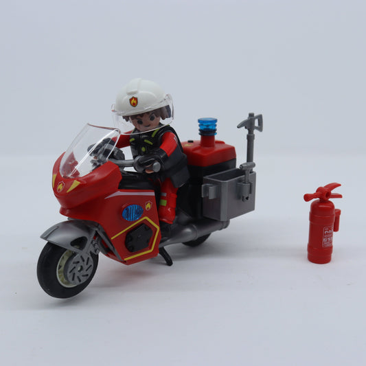 Set Motocicleta + Figura Coleccionable Bomberos