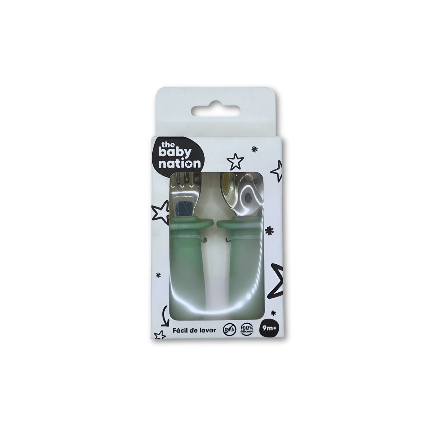 Set de Cuchara y Tenedor Verde