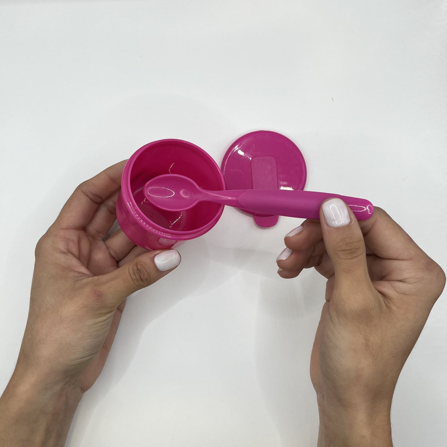 Pack de 3 Pocillos con Cuchara Rosada