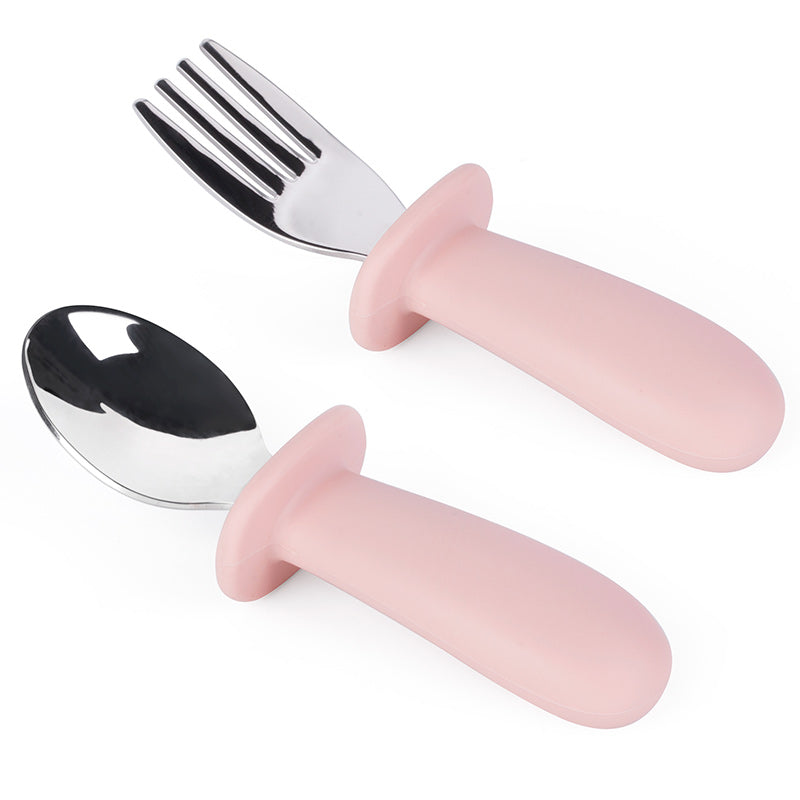 Set de Cuchara y Tenedor Rosado