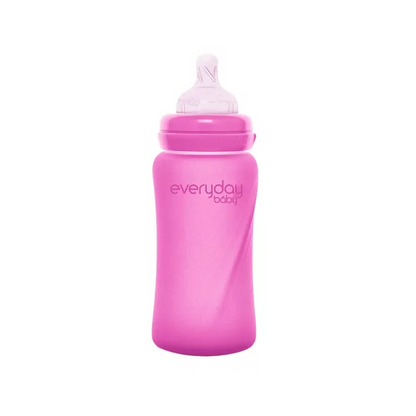 Mamadera de vidrio termosensible 240 ml - Rosado