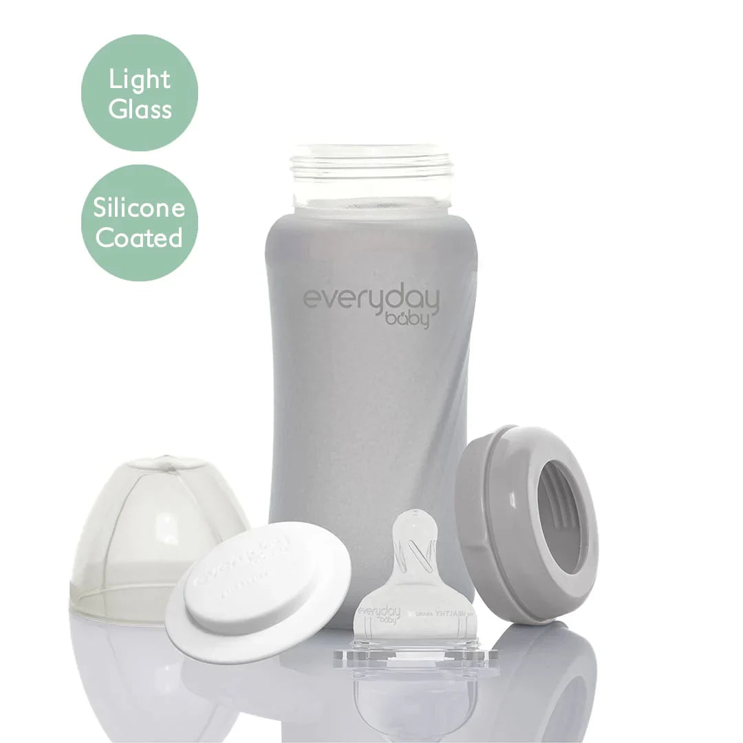 Mamadera de vidrio Healthy 240 ml - Gris