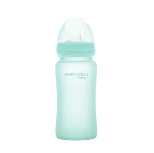 Mamadera de vidrio con bombilla 240 ml - Verde