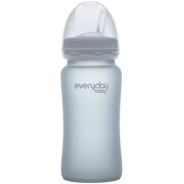 Mamadera de vidrio con bombilla 240 ml - Gris
