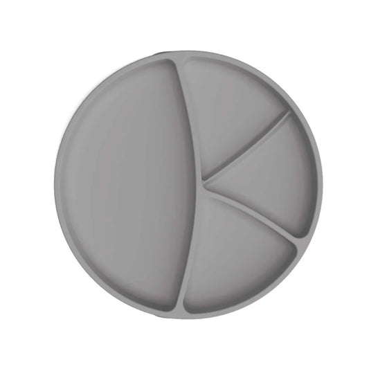 Plato de silicona con ventosa - Gris