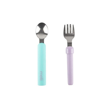 Set cuchara y tenedor desmontable - Azul-Morado