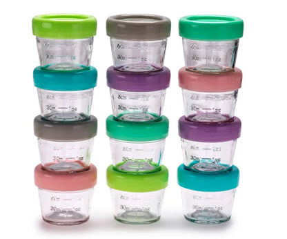 Pack de 12 contenedores de vidrio