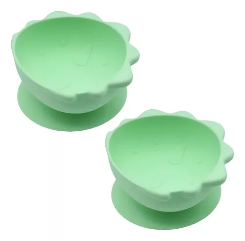 Pack de 2 bowls con succión de silicona - Verde