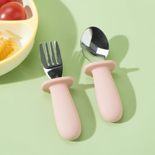 Set de Cuchara y Tenedor Rosado