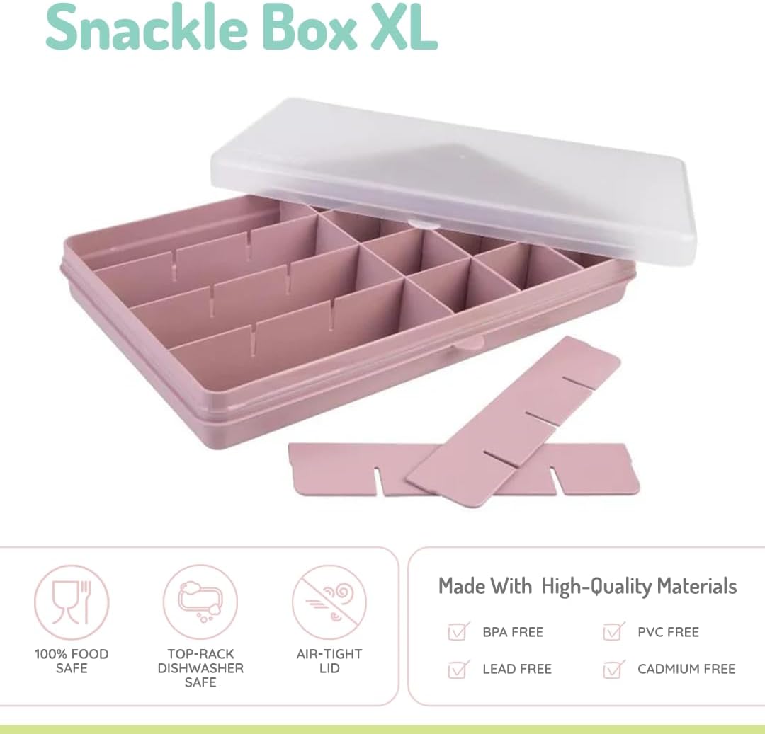 Caja contenedora XL para snacks - Rosado