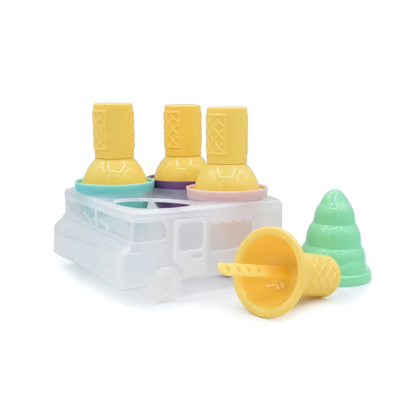 Pack de 4 moldes paletas de helados con bandeja