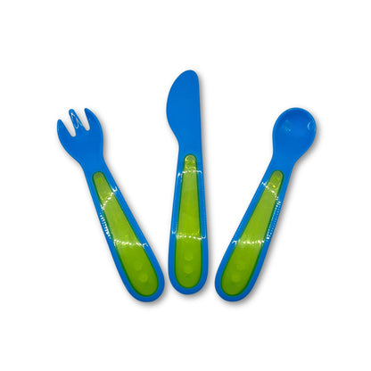 Primer Set de Cubiertos de Plástico Azul