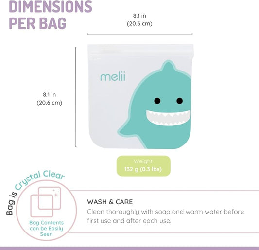 Pack de 4 bolsas para snacks reutilizables