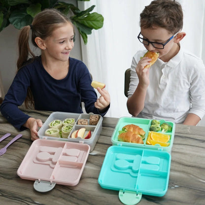 Lonchera bento box con cubiertos - Rosado