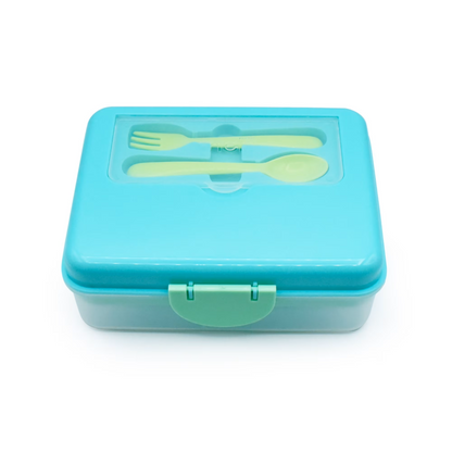 Lonchera bento box con cubiertos - Azul