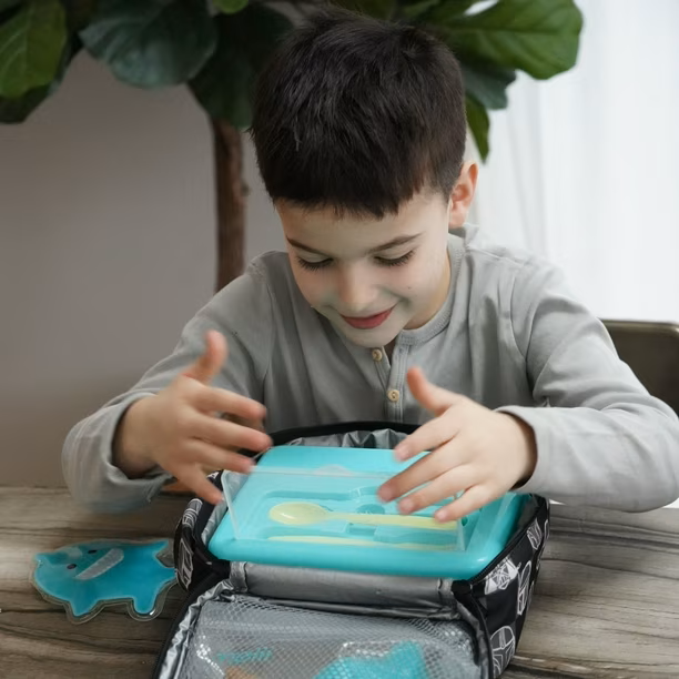 Lonchera bento box con cubiertos - Azul