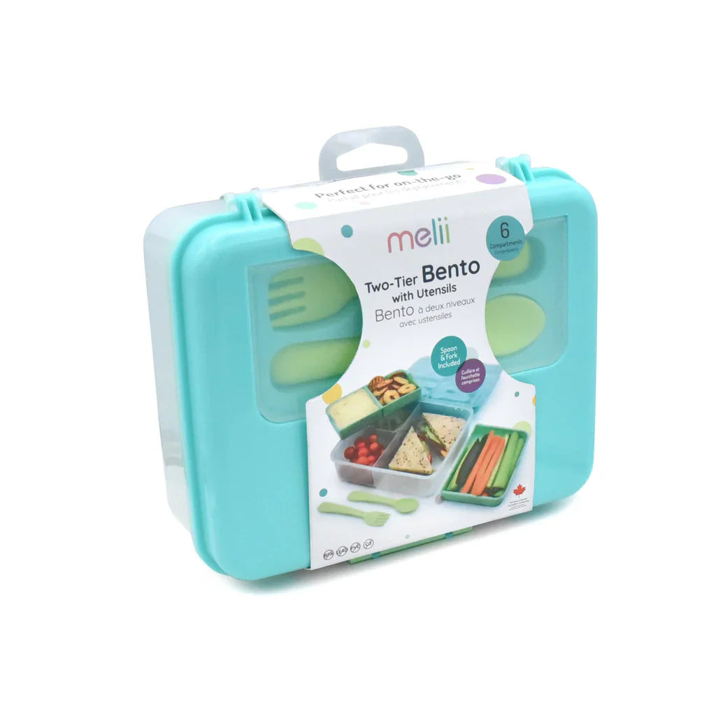 Lonchera bento box con cubiertos - Azul