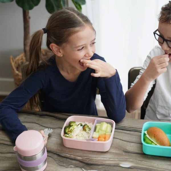 Lonchera bento box con compartimientos 880 ml - Rosado