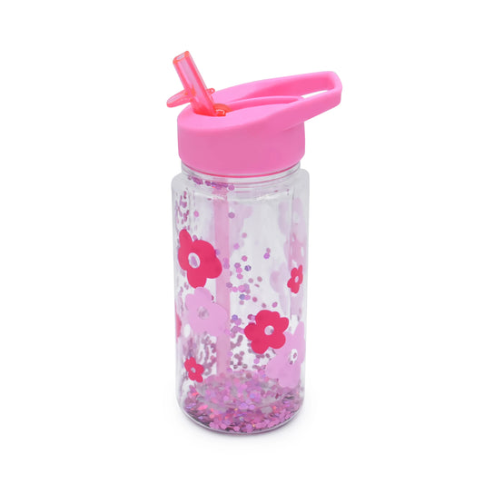 Botella de agua de doble pared con bombilla - Flores