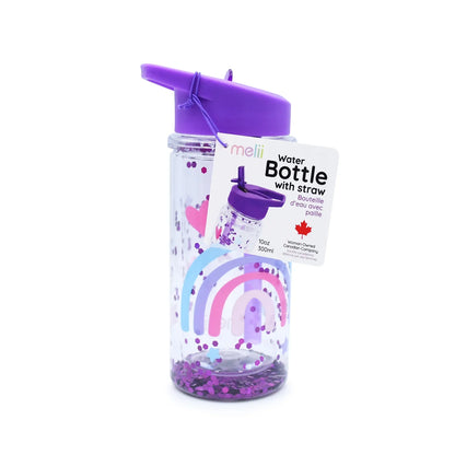 Botella de agua de doble pared con bombilla - Arcoíris