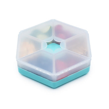 Caja Contenedora de Snacks Hexagonal - Azul