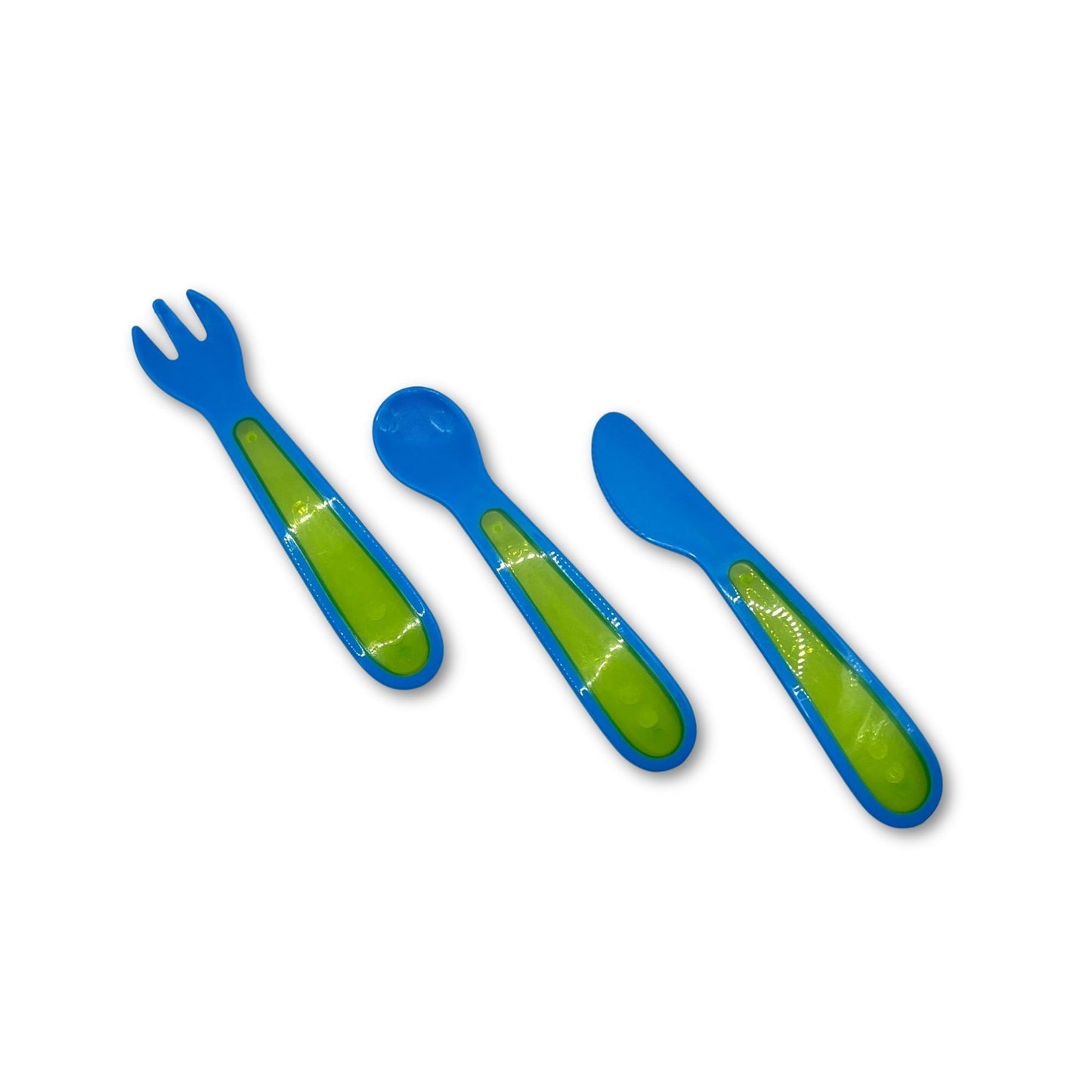 Primer Set de Cubiertos de Plástico Azul