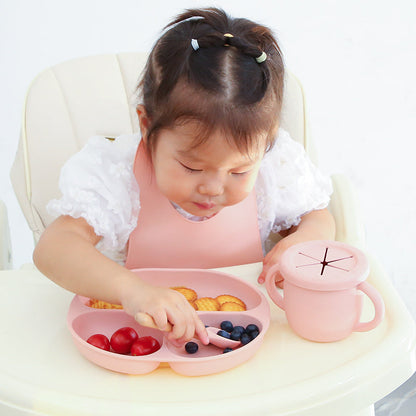 Plato de Silicona con Succión y Divisiones Rosado