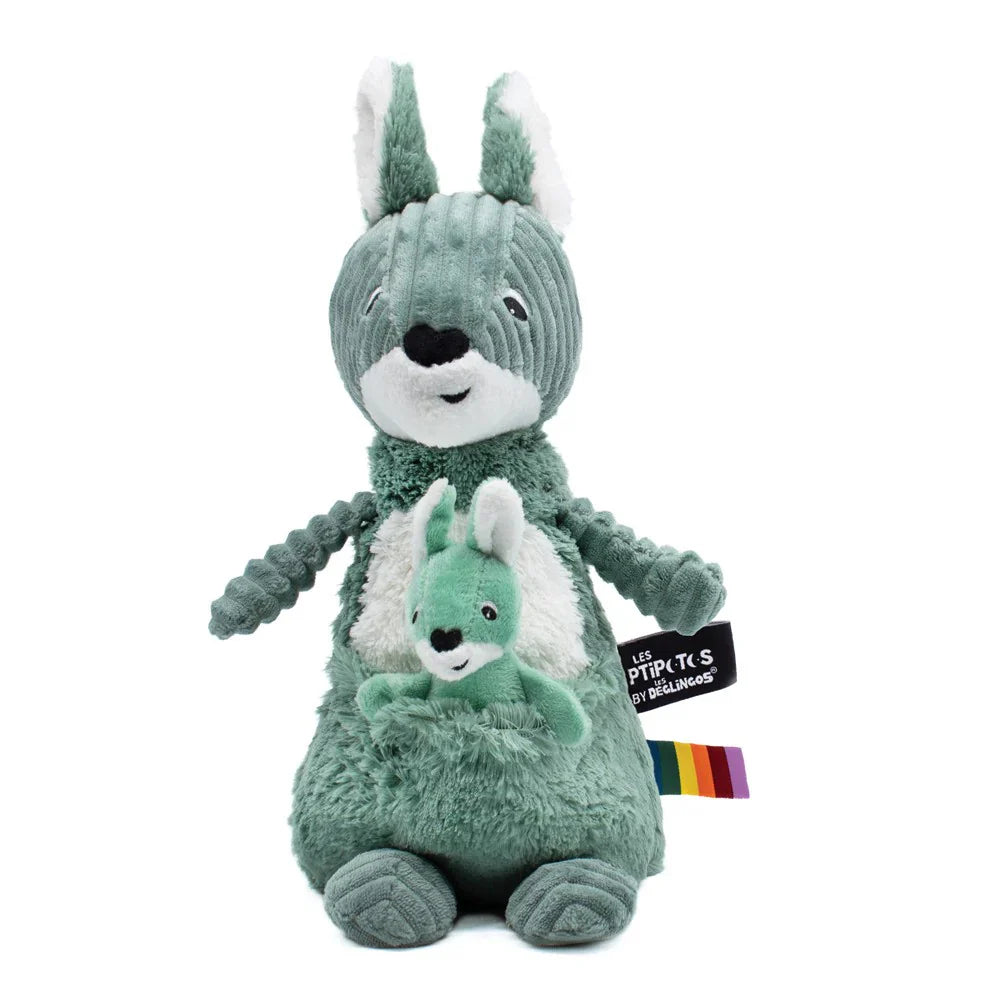 Peluche Canguro Allezou Mamá y Bebé - Verde