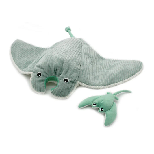 Peluche Mantarraya Mentalou Mamá y Bebé - Menta