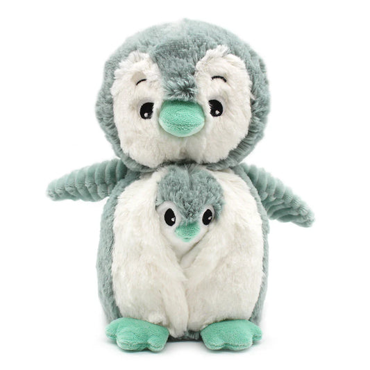 Peluche Pingüino Iglou Mamá y Bebé - Menta