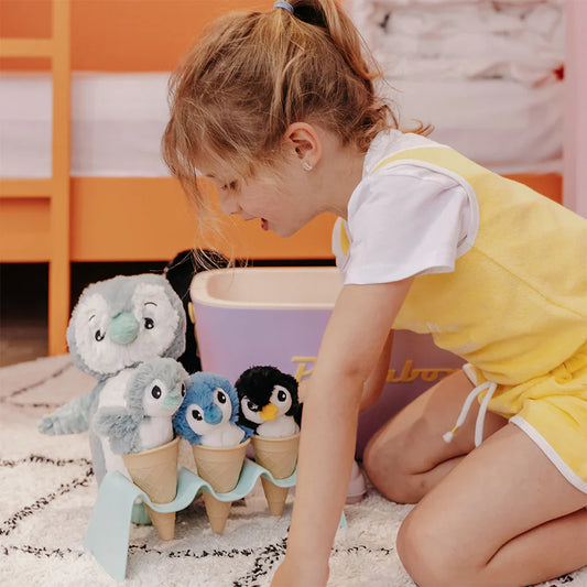 Peluche Pingüino Iglou Mamá y Bebé - Menta