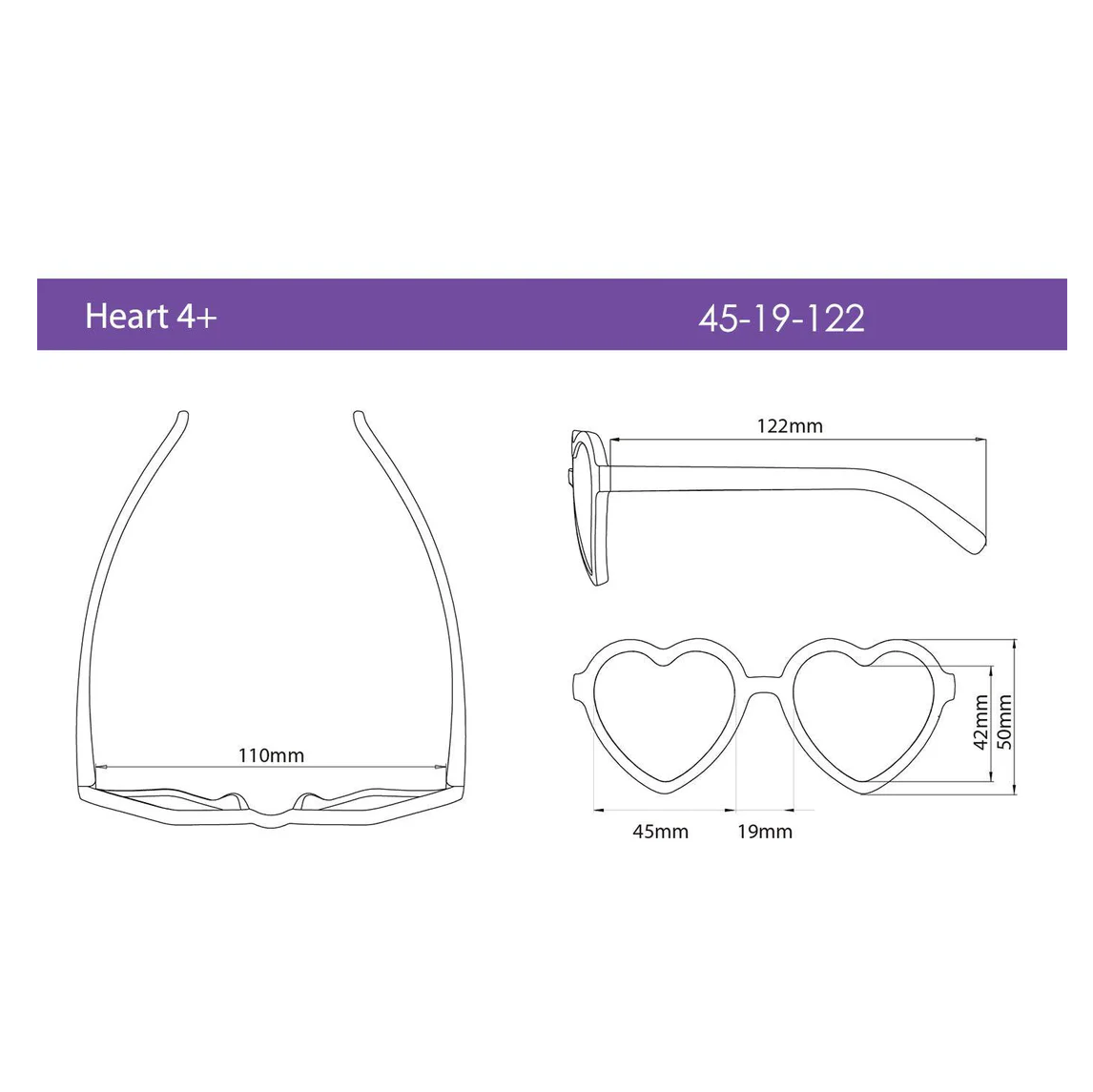 Lentes de sol Corazones talla 4+ - Rosado