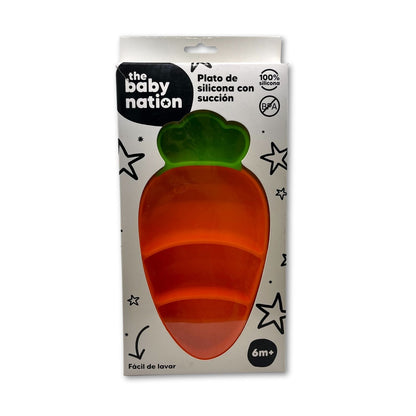 Plato de Silicona con Succión Zanahoria