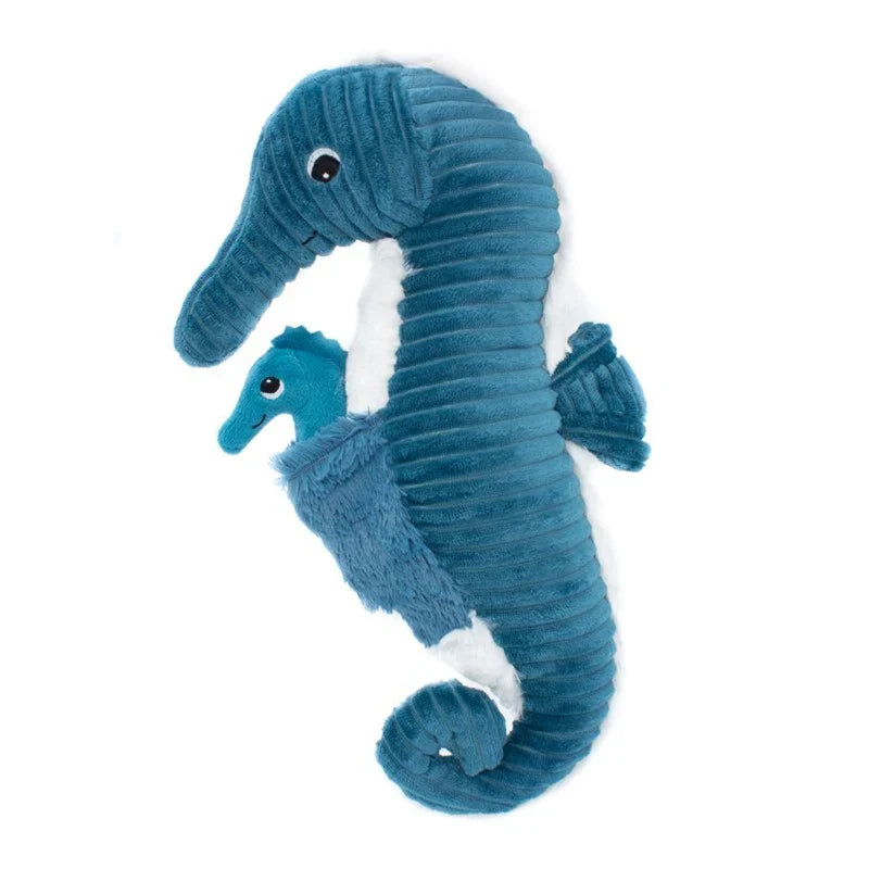 Peluche Caballito de Mar Papadou Papá y Bebé - Azul