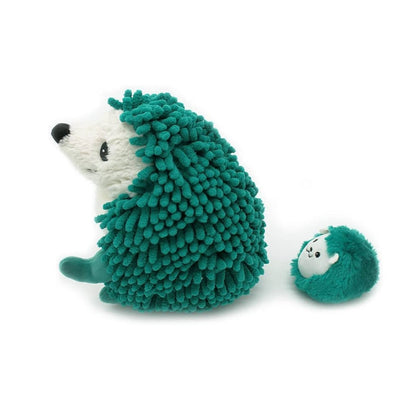 Peluche Erizo Piktou Mamá y Bebé - Verde