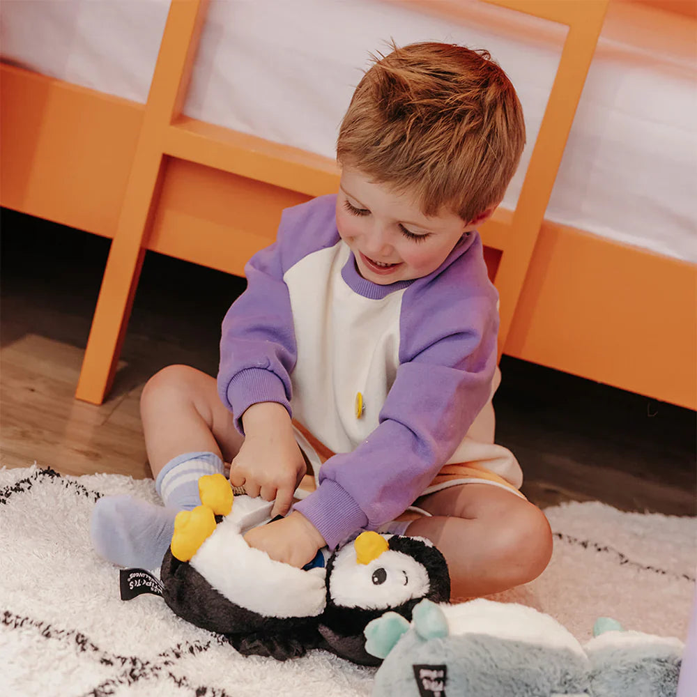 Peluche Pingüino Iglou Mamá y Bebé - Negro