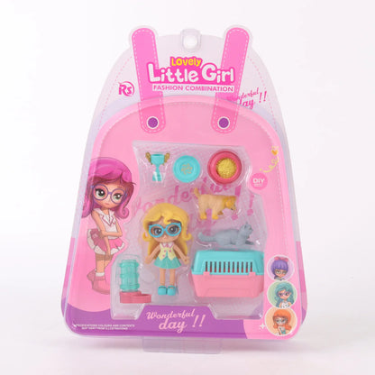 Set de juego muñeca con mascota y accesorios Amarillo