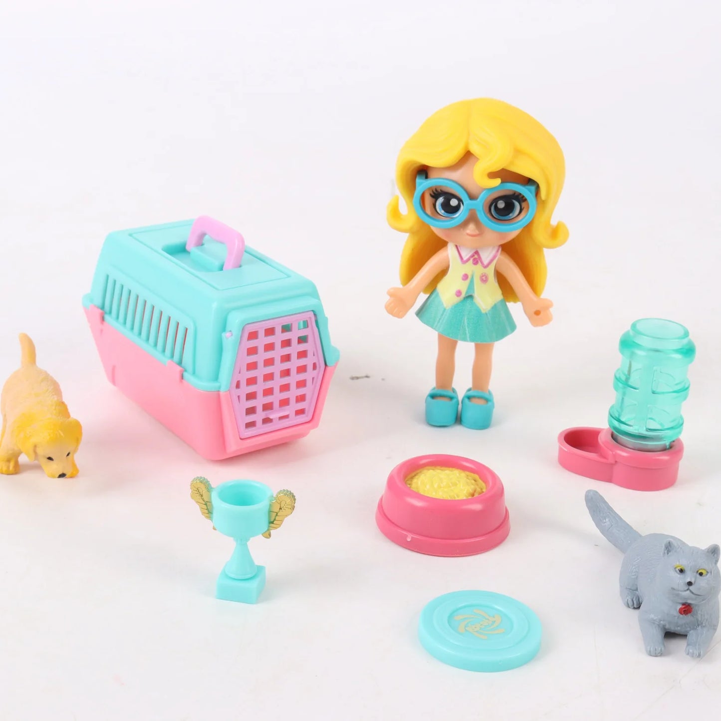 Set de juego muñeca con mascota y accesorios Amarillo