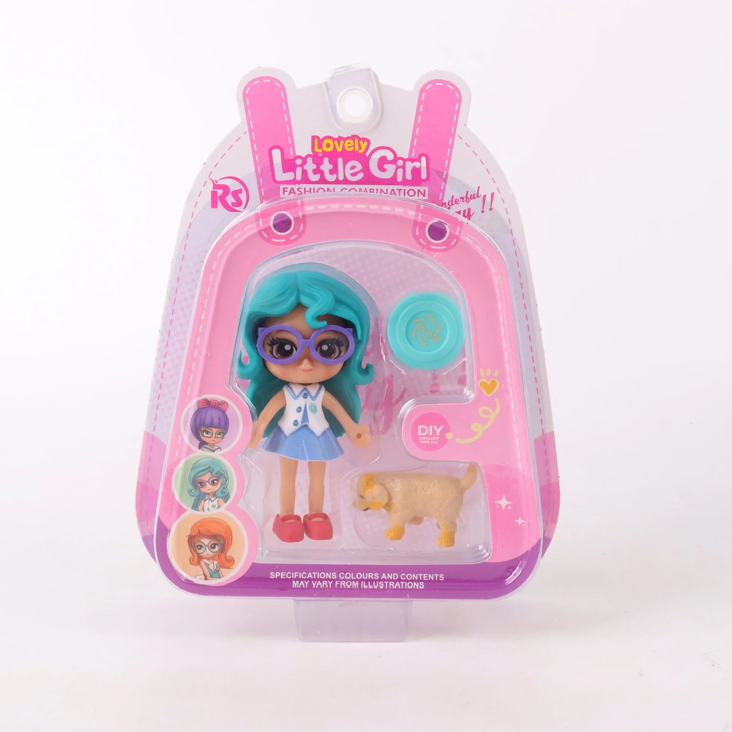 Muñeca miniatura con mascota coleccionable Lovely Little Girl