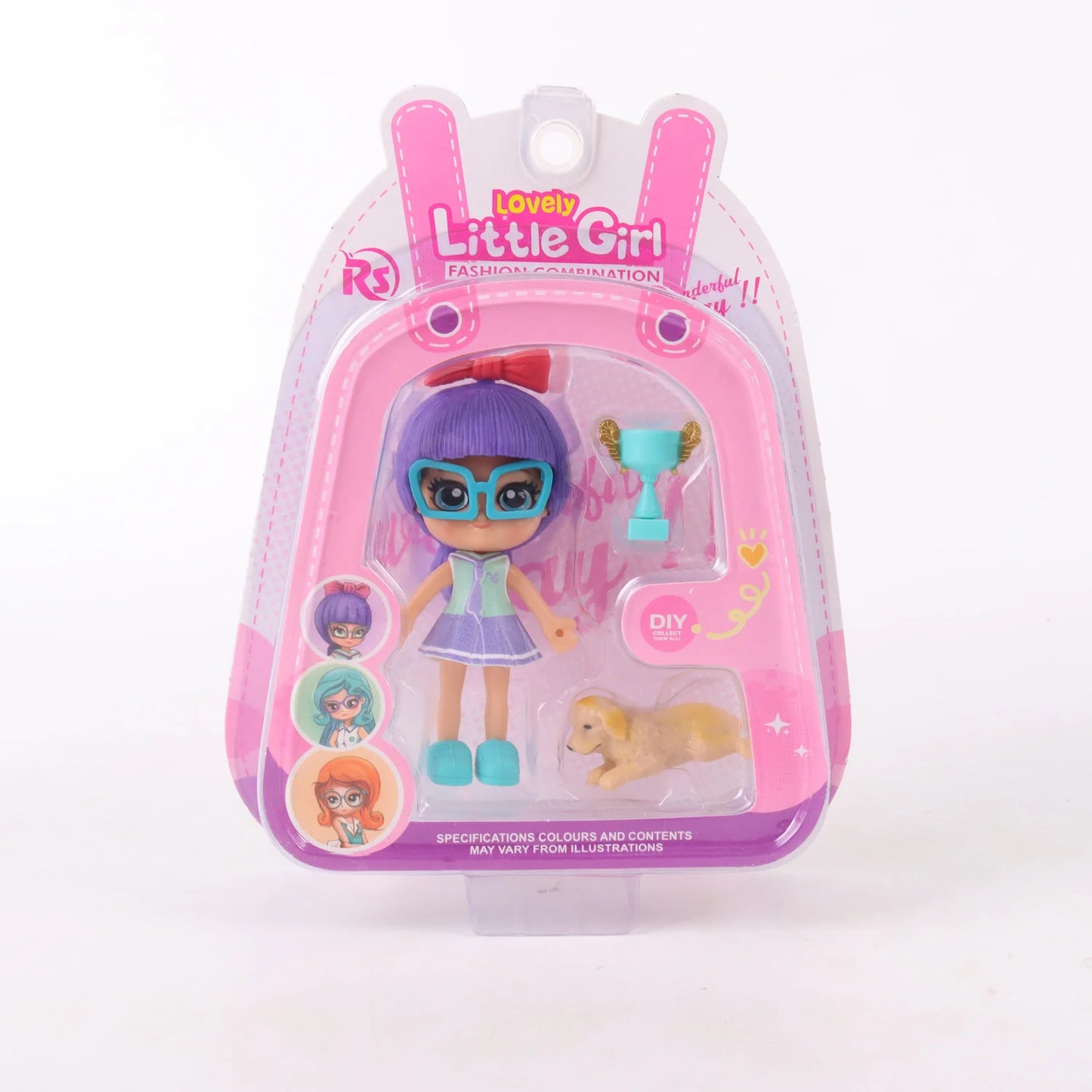 Muñeca miniatura con mascota coleccionable Lovely Little Girl