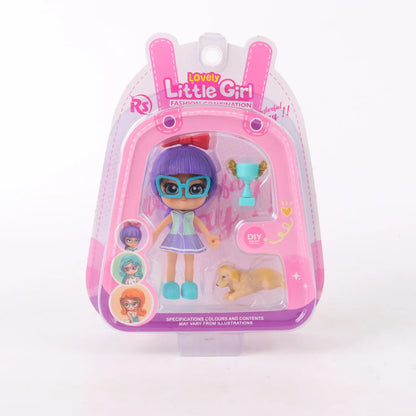 Muñeca miniatura con mascota coleccionable Lovely Little Girl